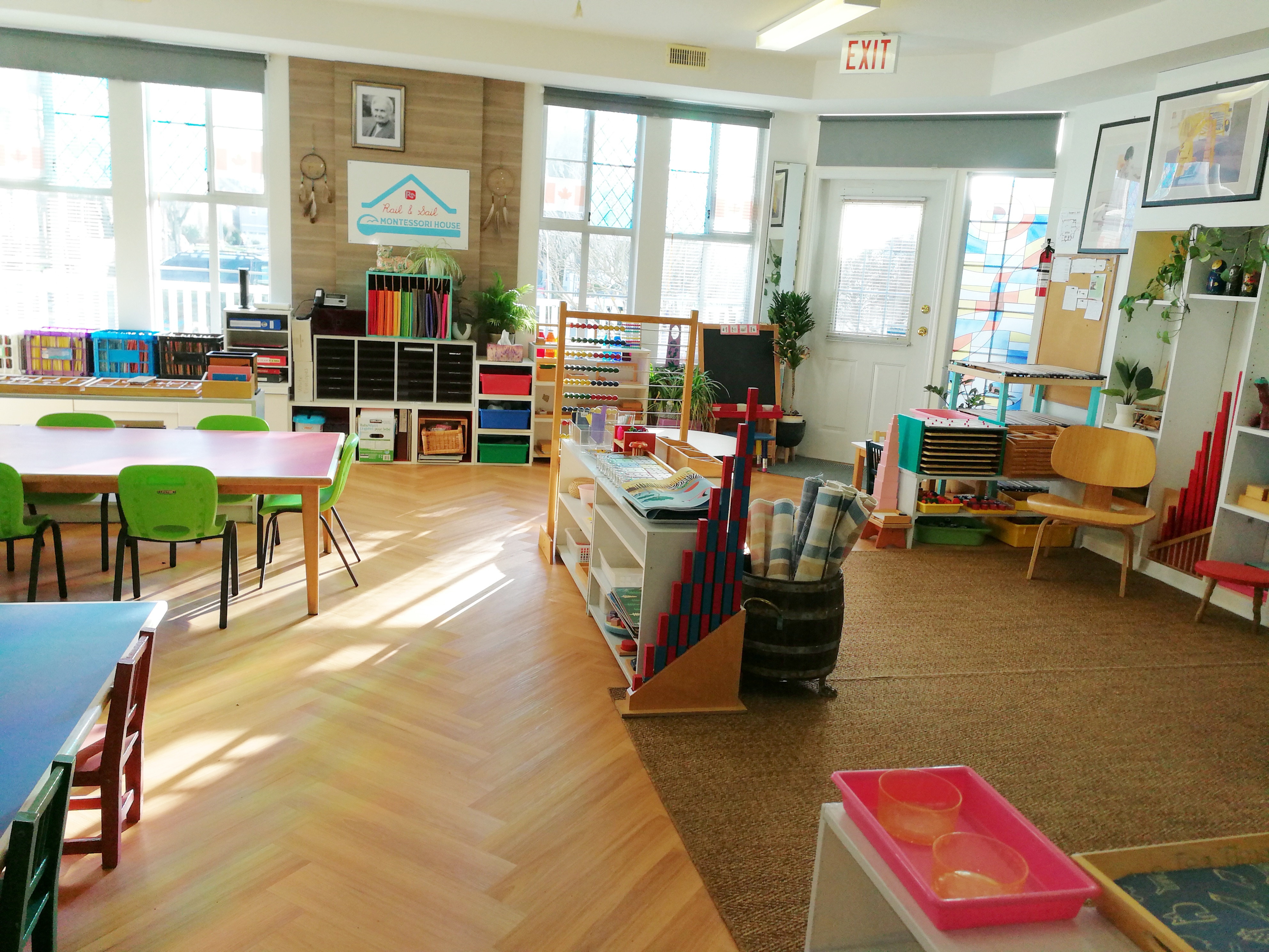 Children working independently in a Montessori classroom